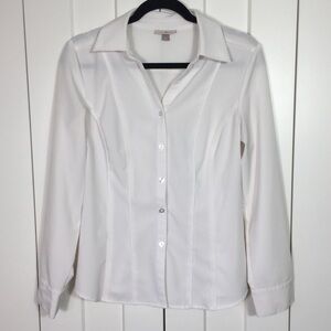 Roz & Ali Semi Sheer Button Down Shirt SZ S